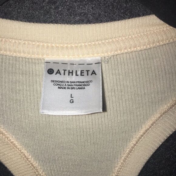 Athleta With Ease Ribbed Racerback Tank Top Large Light‎ Peach Orange Ribbed - Picture 3 of 11